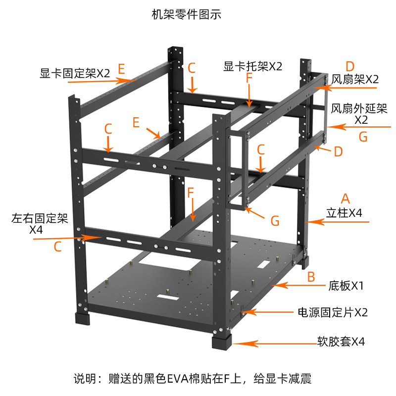 Telaio per schede grafiche ape - Gpu Mining Rig Frame 8 Gpu recensione e prezzo